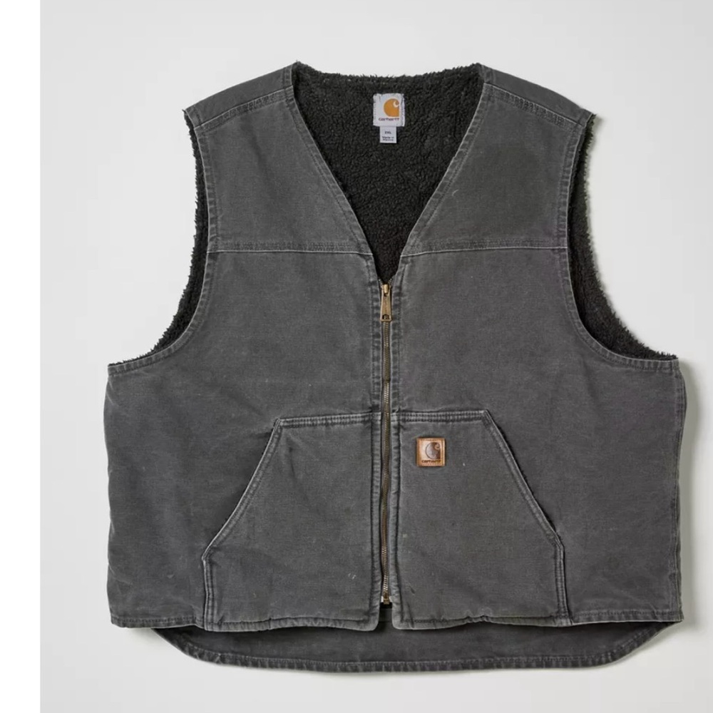 Carhartt Men's Charcoal Gray Sherpa-Lined Work Vest size XL